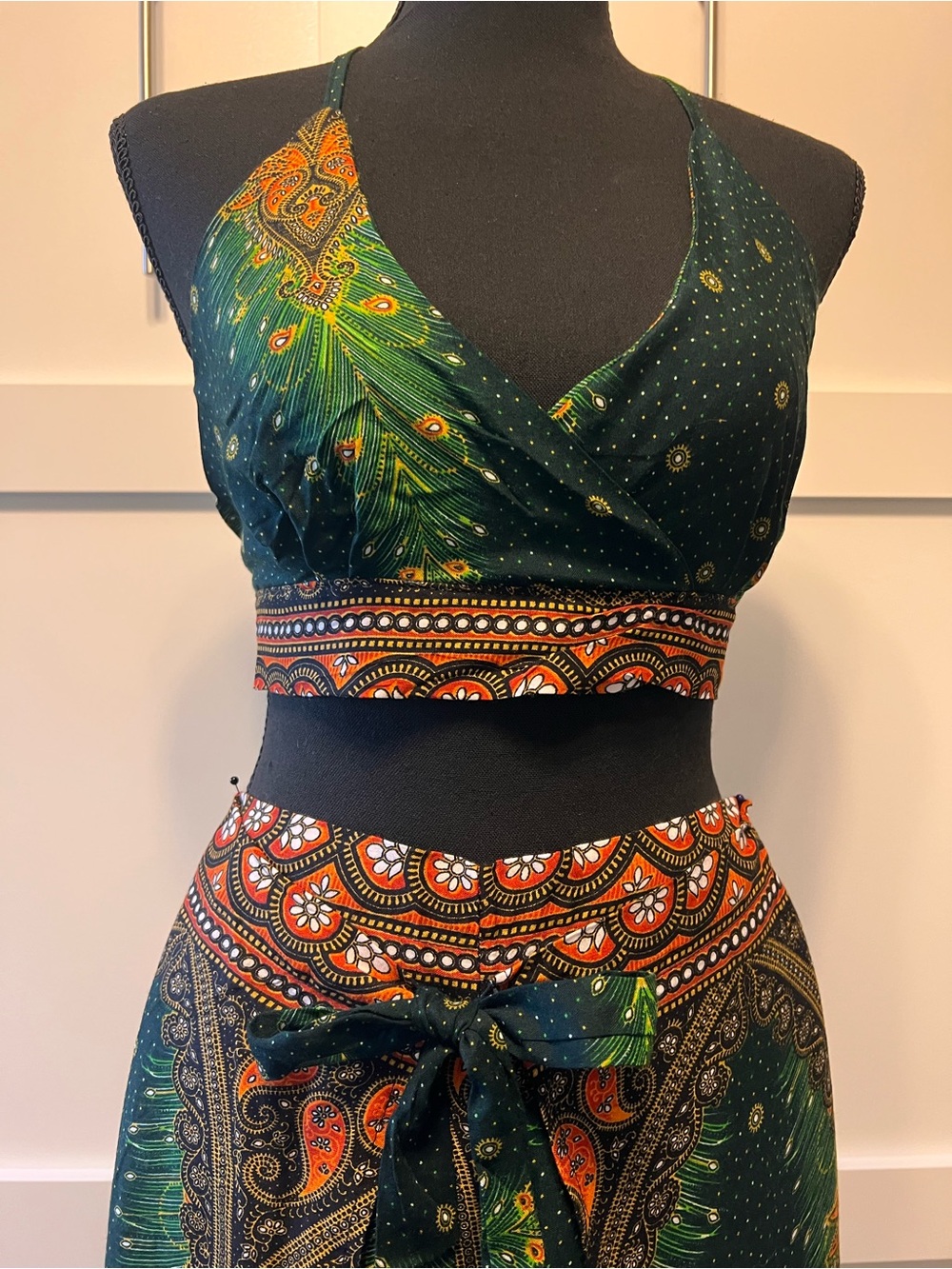 2 Piece Pants and Halter Top Festival Wear Set NWOT  O/S